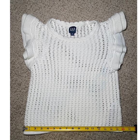 GAP - Petite XS - White Crochet Blouse - Ruffle Detailing - Picture 3 of 8